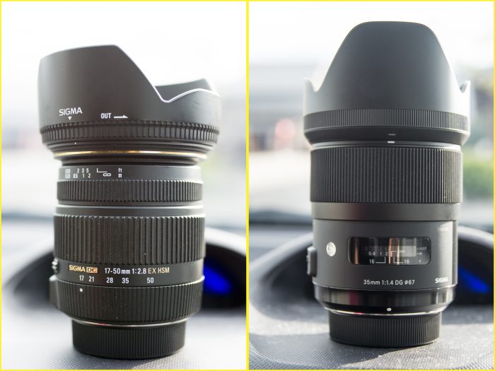 35㎜ F1.4Artで撮影(左) 17-50㎜ F2.8で撮影(右)